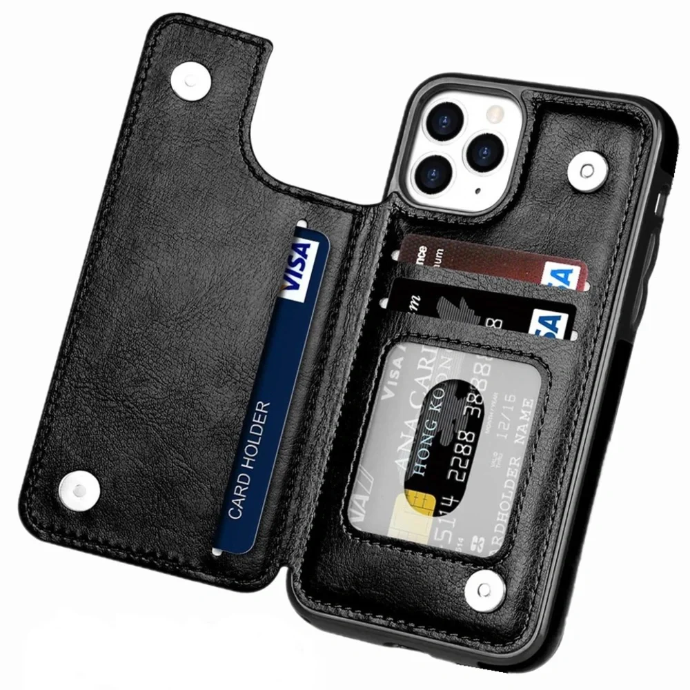 iPhone 11 (6.1 in) Black PU Leather Wallet Case